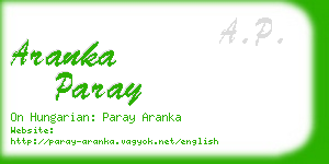 aranka paray business card